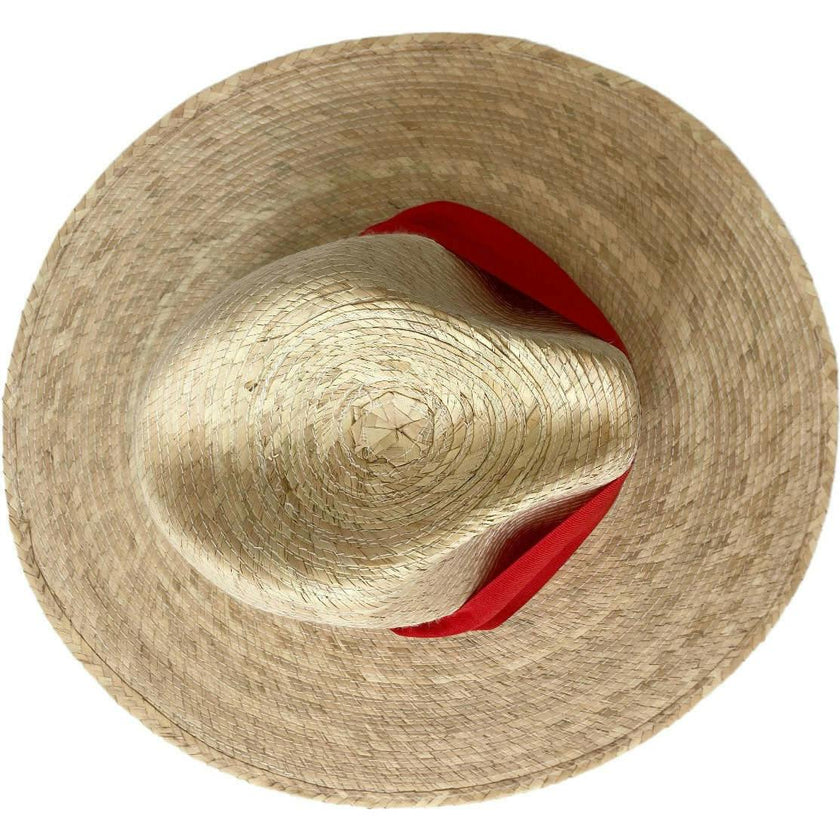 Zinnia Sun Hat - Wide & Short Red Grosgrain Ribbon