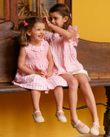 Clelia Top Pink Vichy Plumetis