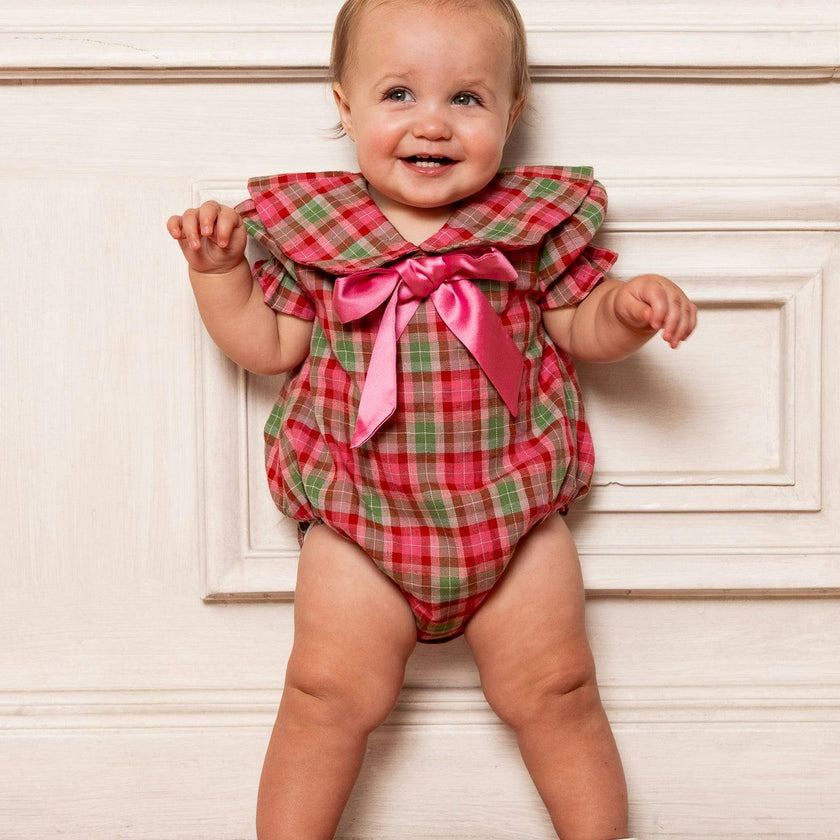 Baby Alice Romper in Rosewood Tartan