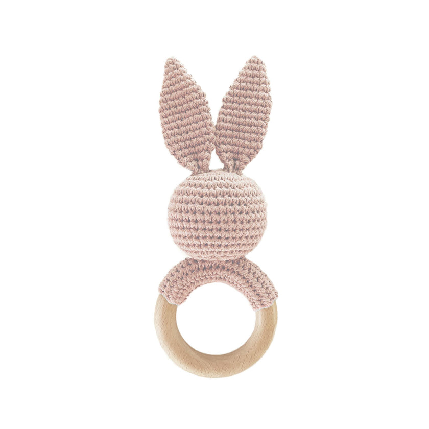 Heart I Love You Blanket, Hat, and Bunny Rattle Gift Set