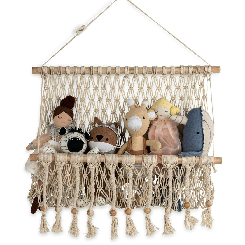 Willow Hanging Macrame Storage Basket