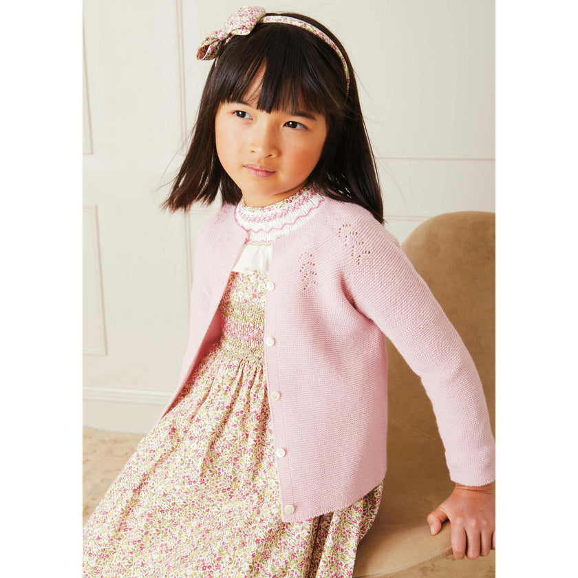 Openwork Cardigan In Pink (6mths-10yrs)