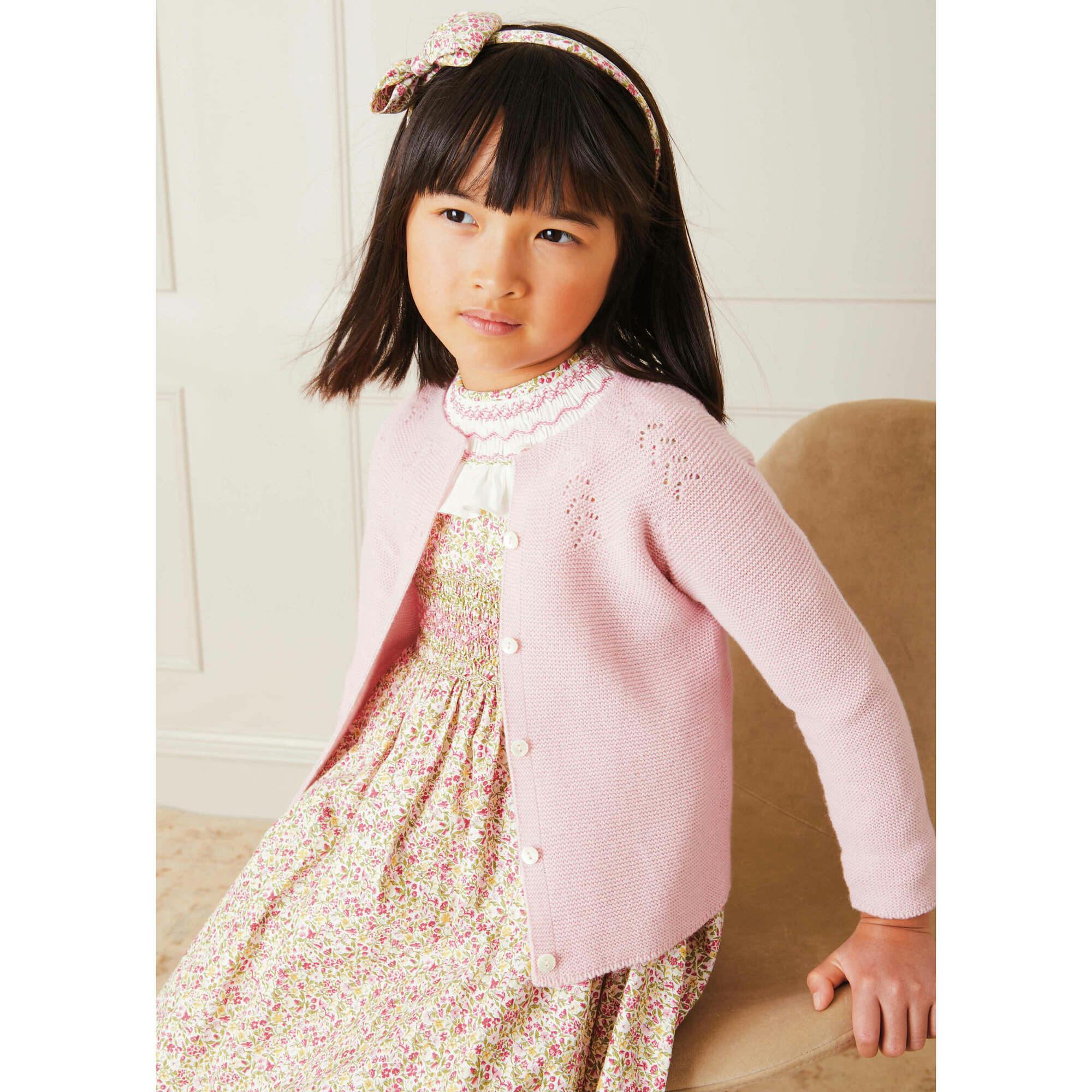 Openwork Cardigan In Pink (6mths-10yrs)