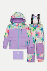 Two Piece Play Snowsuit Multicolored With A Diamond Pattern