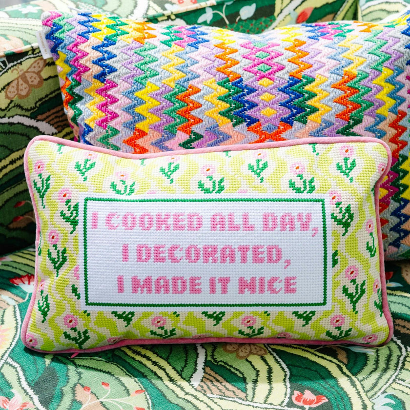 Made it Nice Needlepoint Pillow