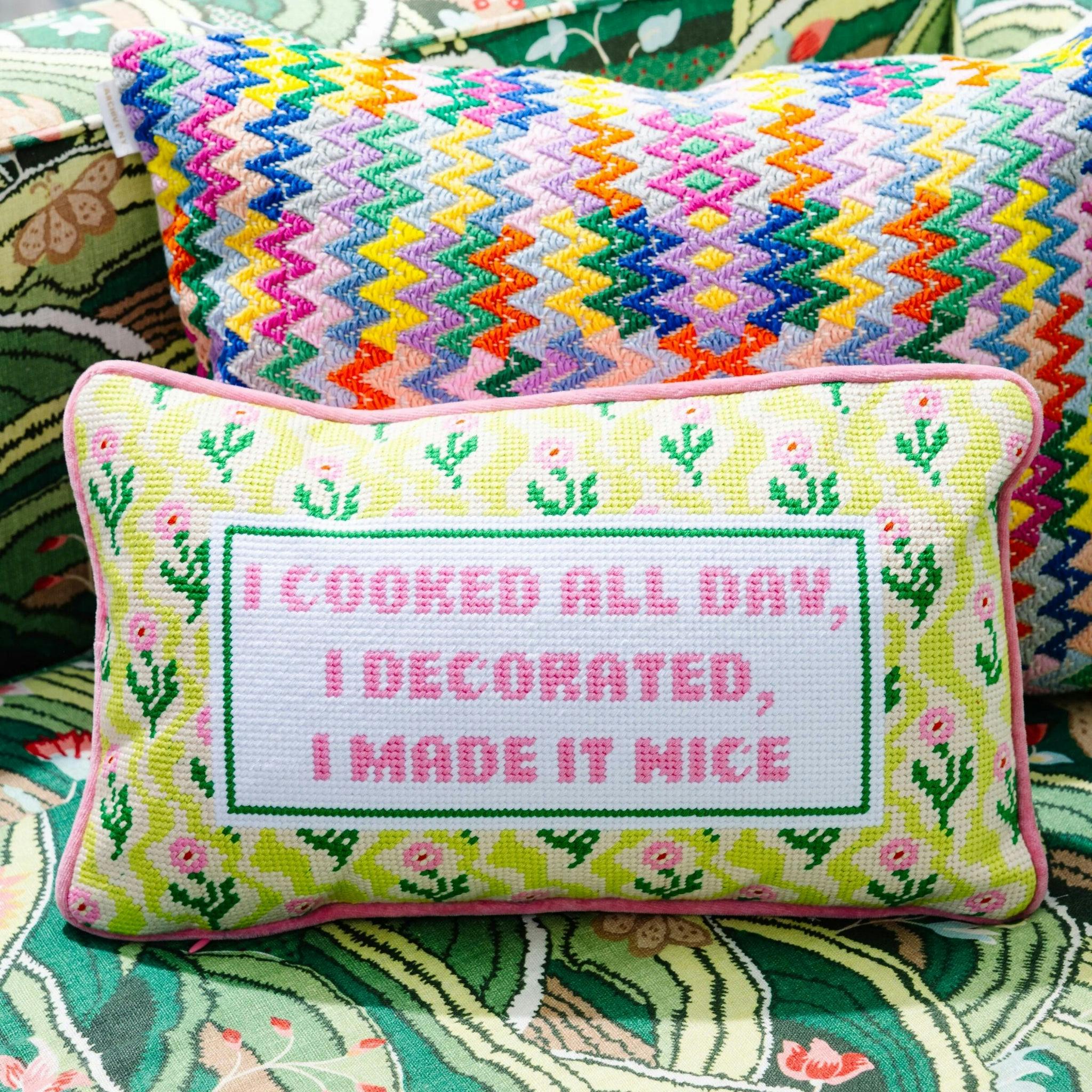 Made it Nice Needlepoint Pillow