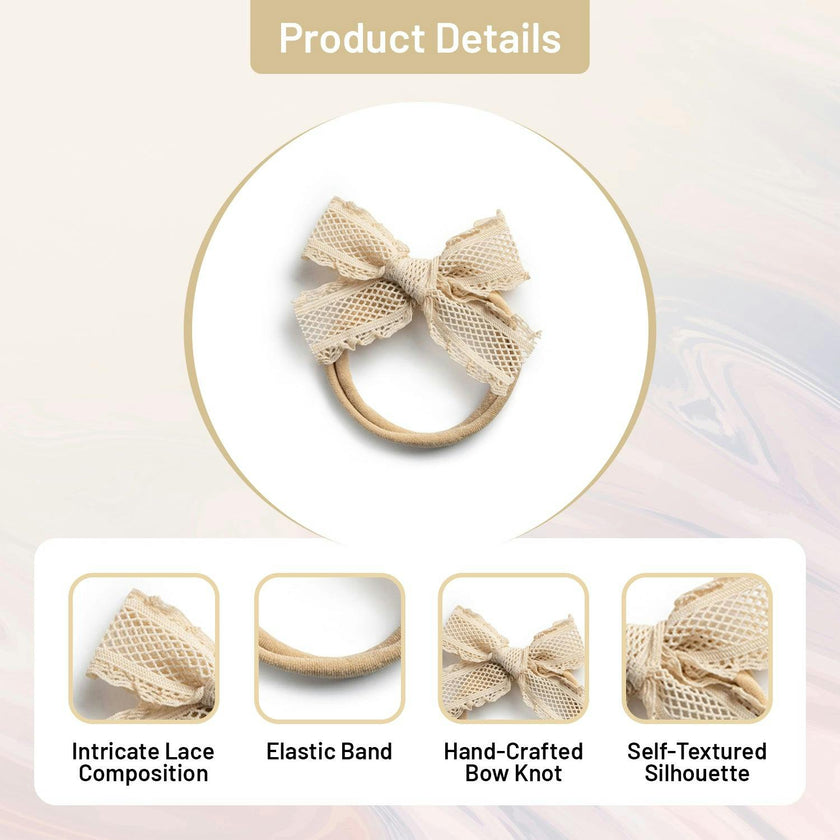 Halo Luxe Mae Lattice Lace Baby Headband - Sand