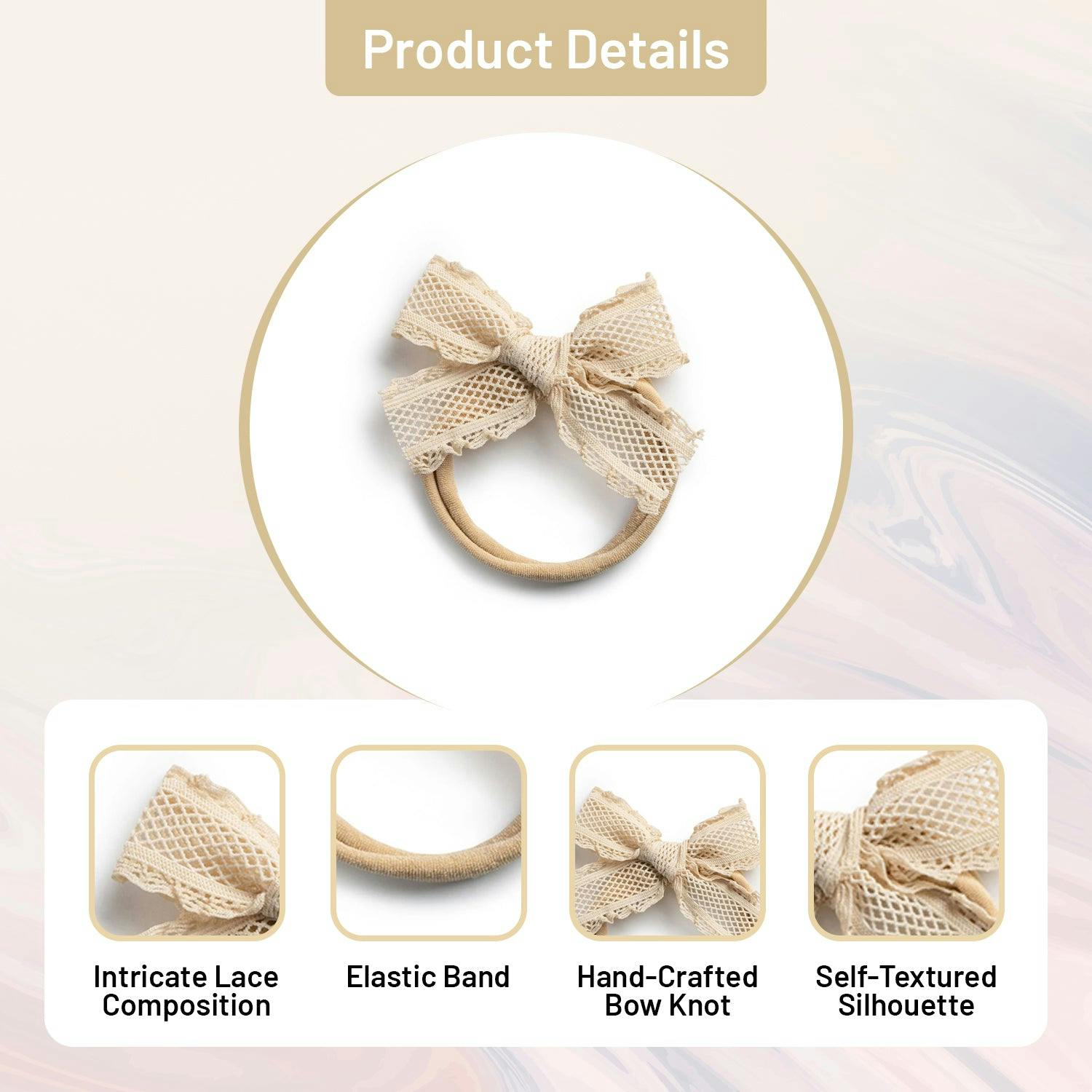 Halo Luxe Mae Lattice Lace Baby Headband - Sand