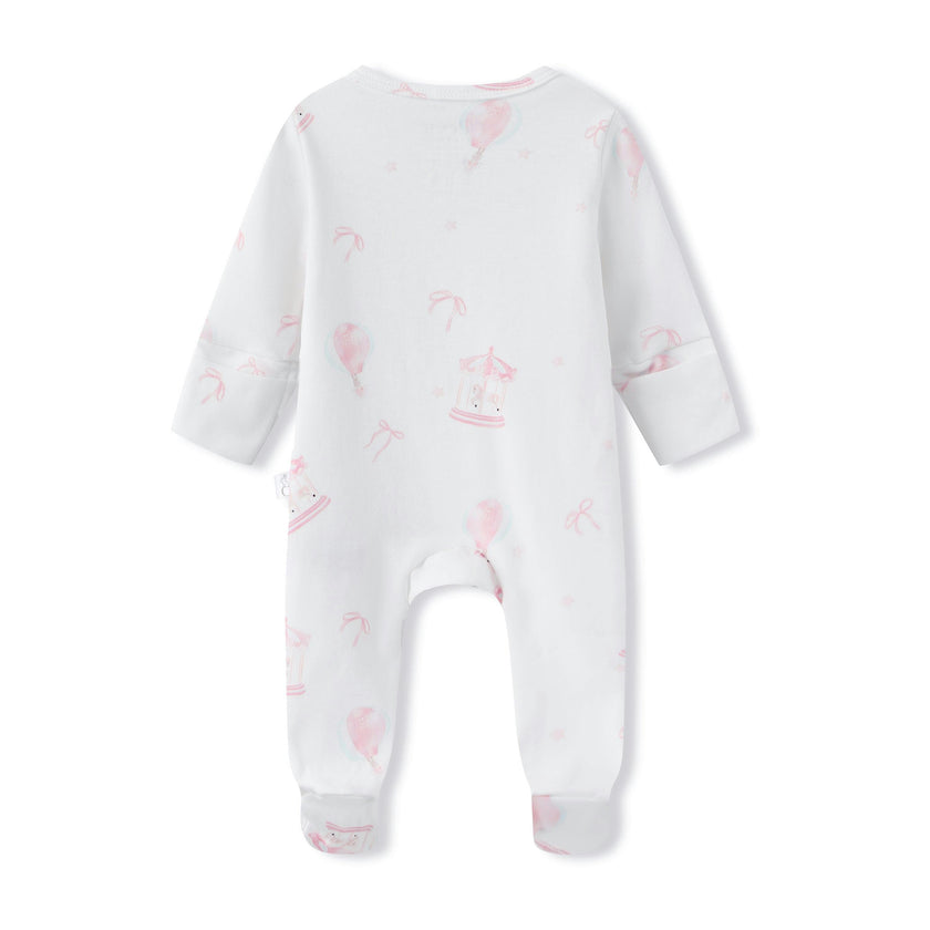 Organic Cotton Magnetic Footie Pajama - Carousel