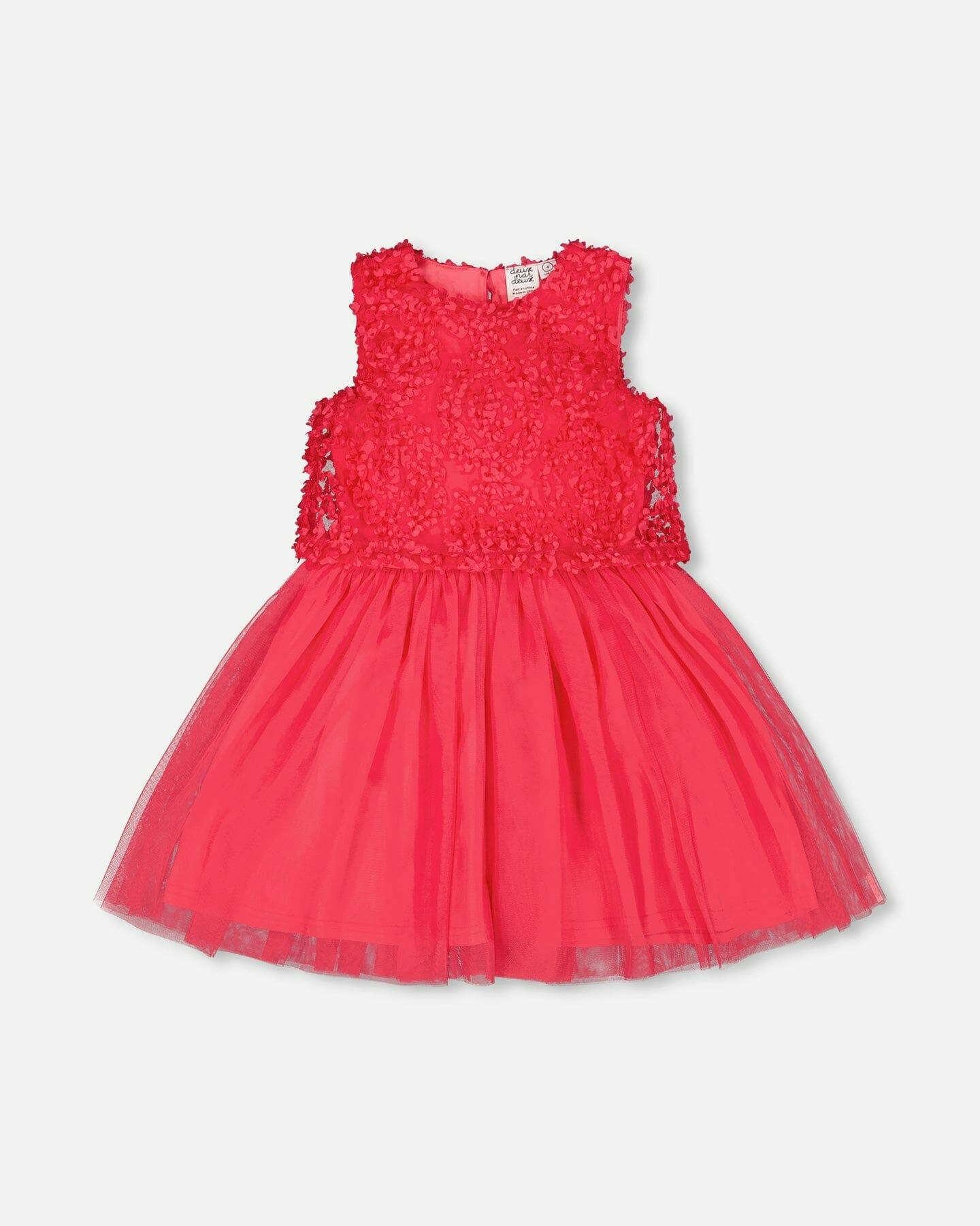 Sleeveless Textured Rosette Dress