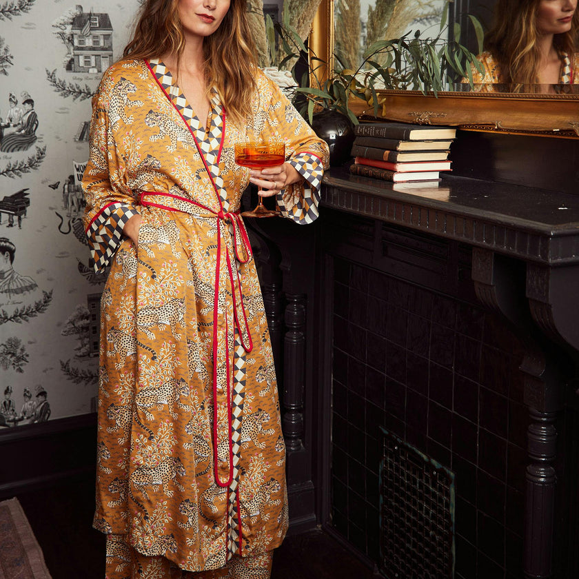 Bagheera - Eco Satin Robe - Tobacco