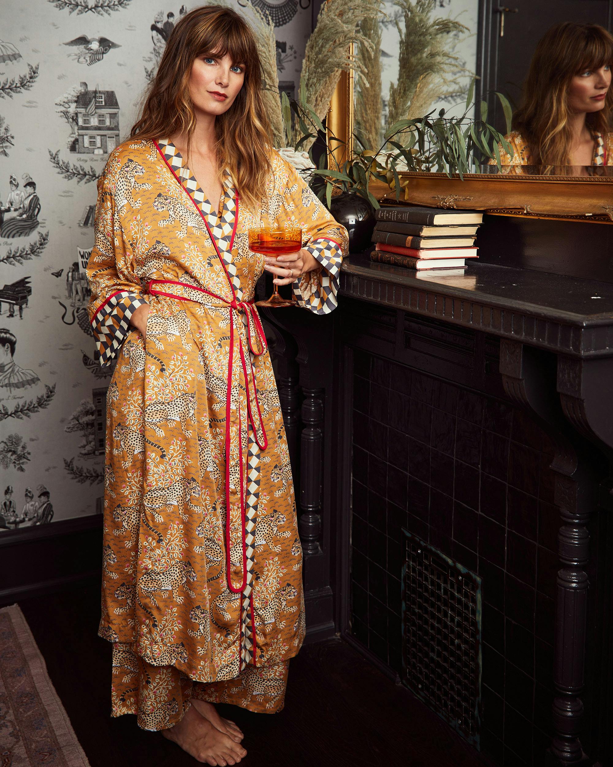 Bagheera - Eco Satin Robe - Tobacco