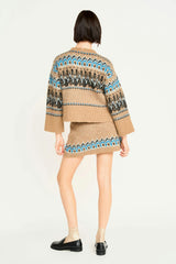 Arosa Brushed Fairisle Knit Mini Skirt in Glacial