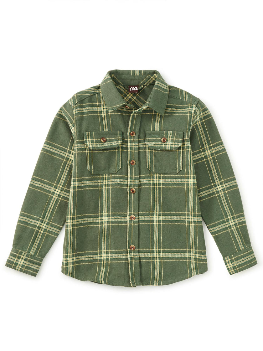 Flannel Button Up Shirt, Sherwood Plaid