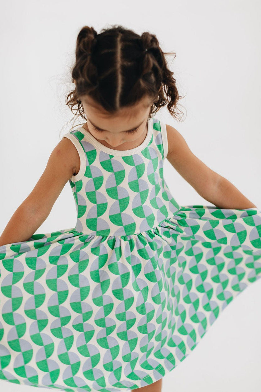 Sleeveless Twirl Dress in Retro Twirl