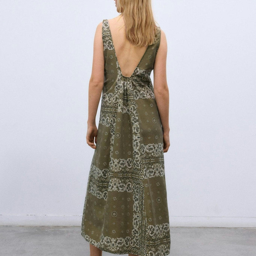Waterlily Woman Dress Bandana Print