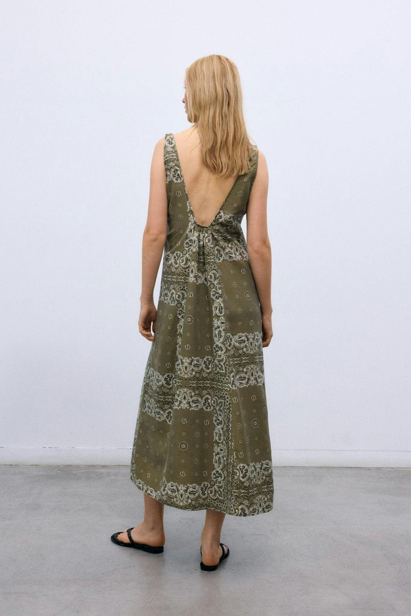 Waterlily Woman Dress Bandana Print