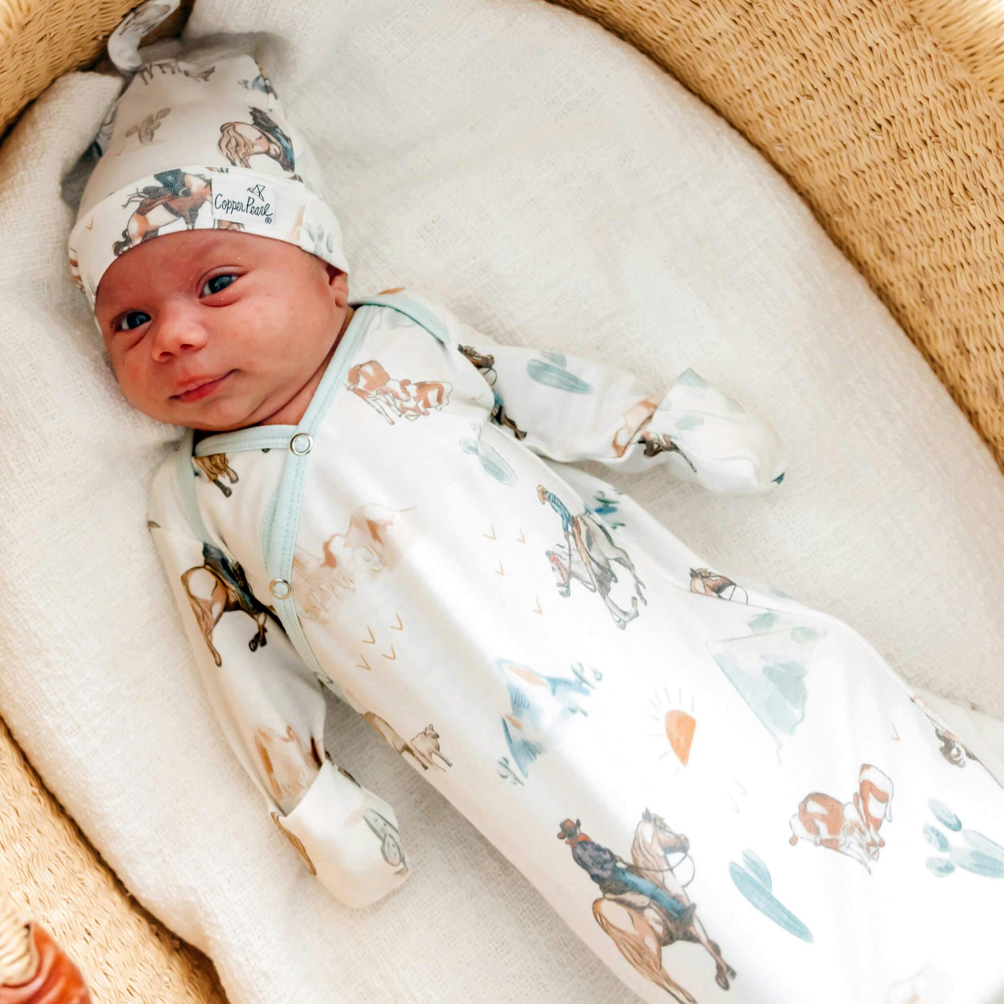 Newborn Knotted Gown - Boone