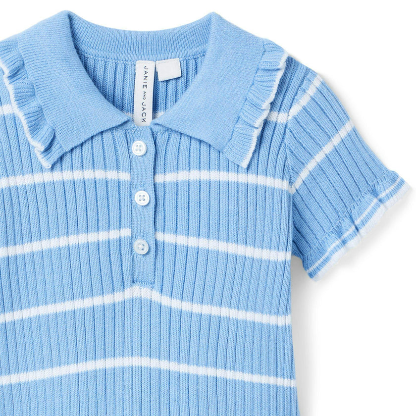 The Striped Polo Dress, blue