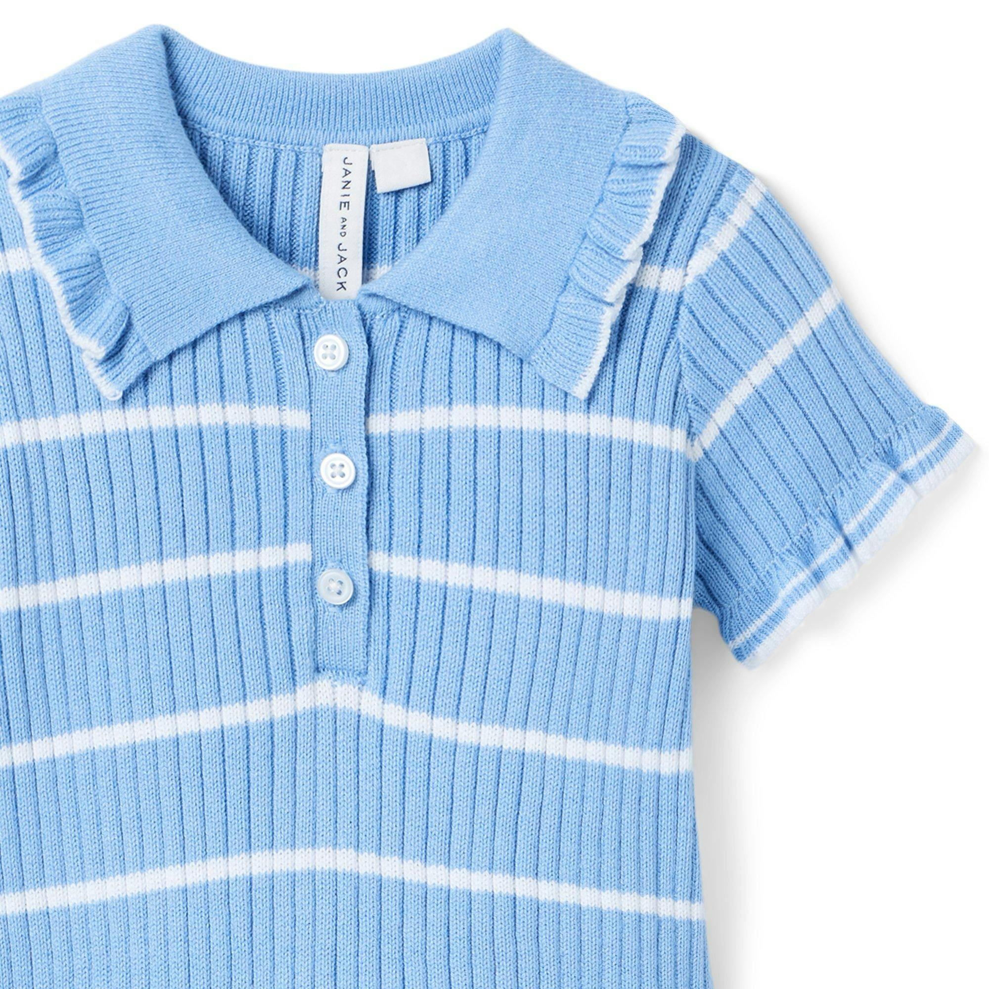 The Striped Polo Dress, blue