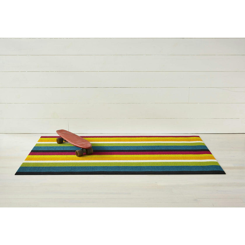 Bold Stripe Shag Floor Mat, Multi