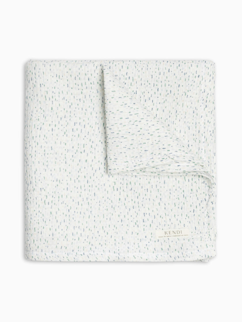 Muslin Swaddle Blanket - Pinehurst / Powder + Shell