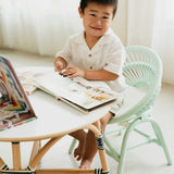 Handcrafted - Maya Kids Chair (Mint Green) - Rattan Wicker