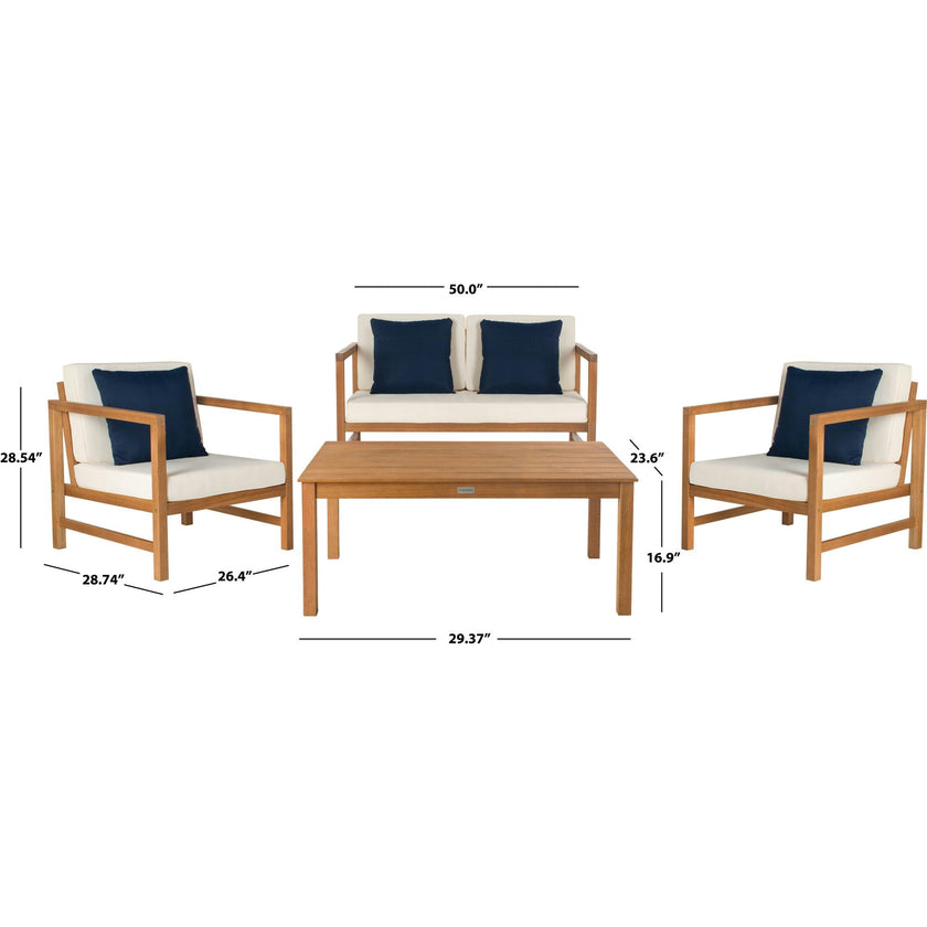Montez 4-Piece Outdoor Set with Accent Pillows
