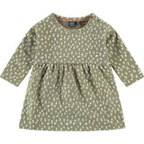 Round Neck Long Sleeve Spot Print Dress