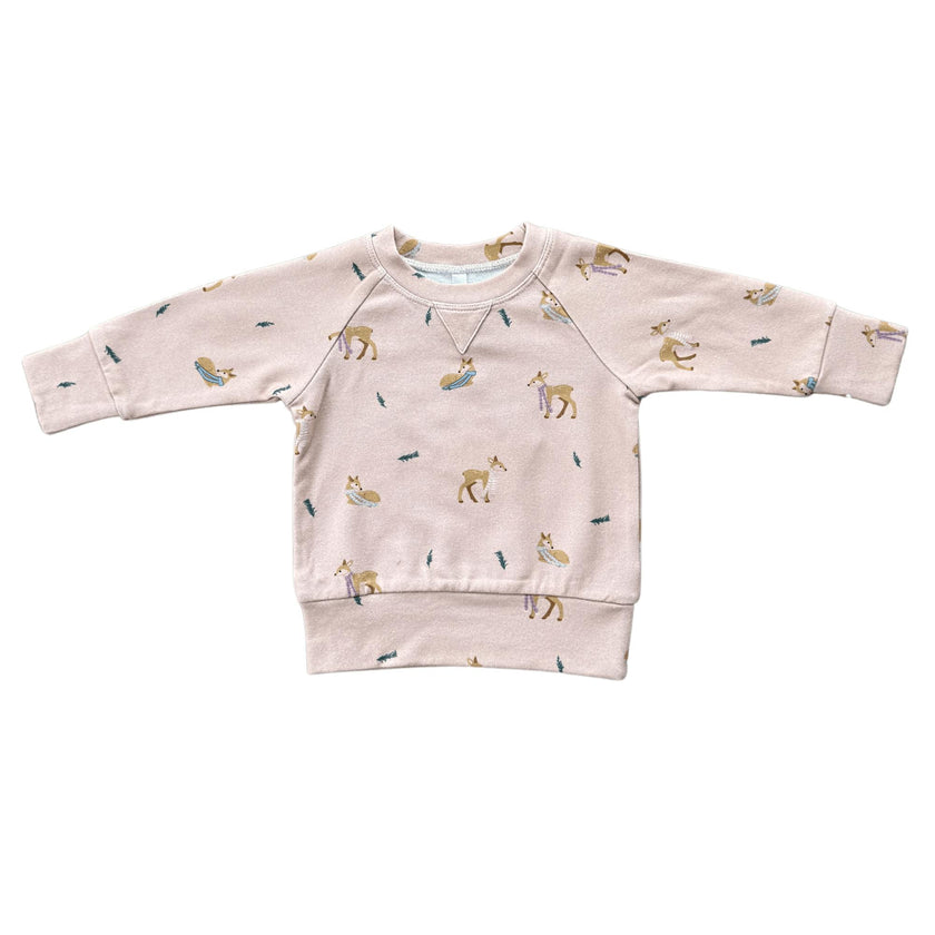 Girls Raglan Sweatshirt in Fawn