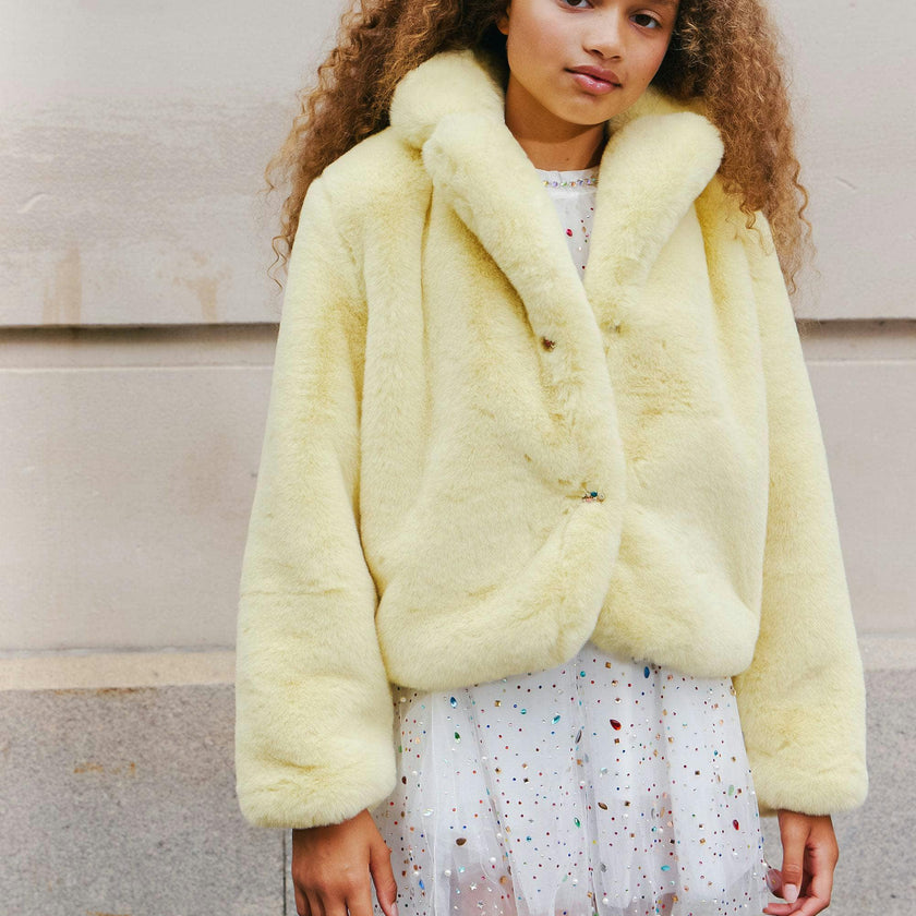 Little Miss Sunshine Faux Fur Jacket