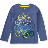 Bike Pile Graphic Tee, Blue