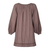 women's cocoa gingham long sleeve cotton coverup