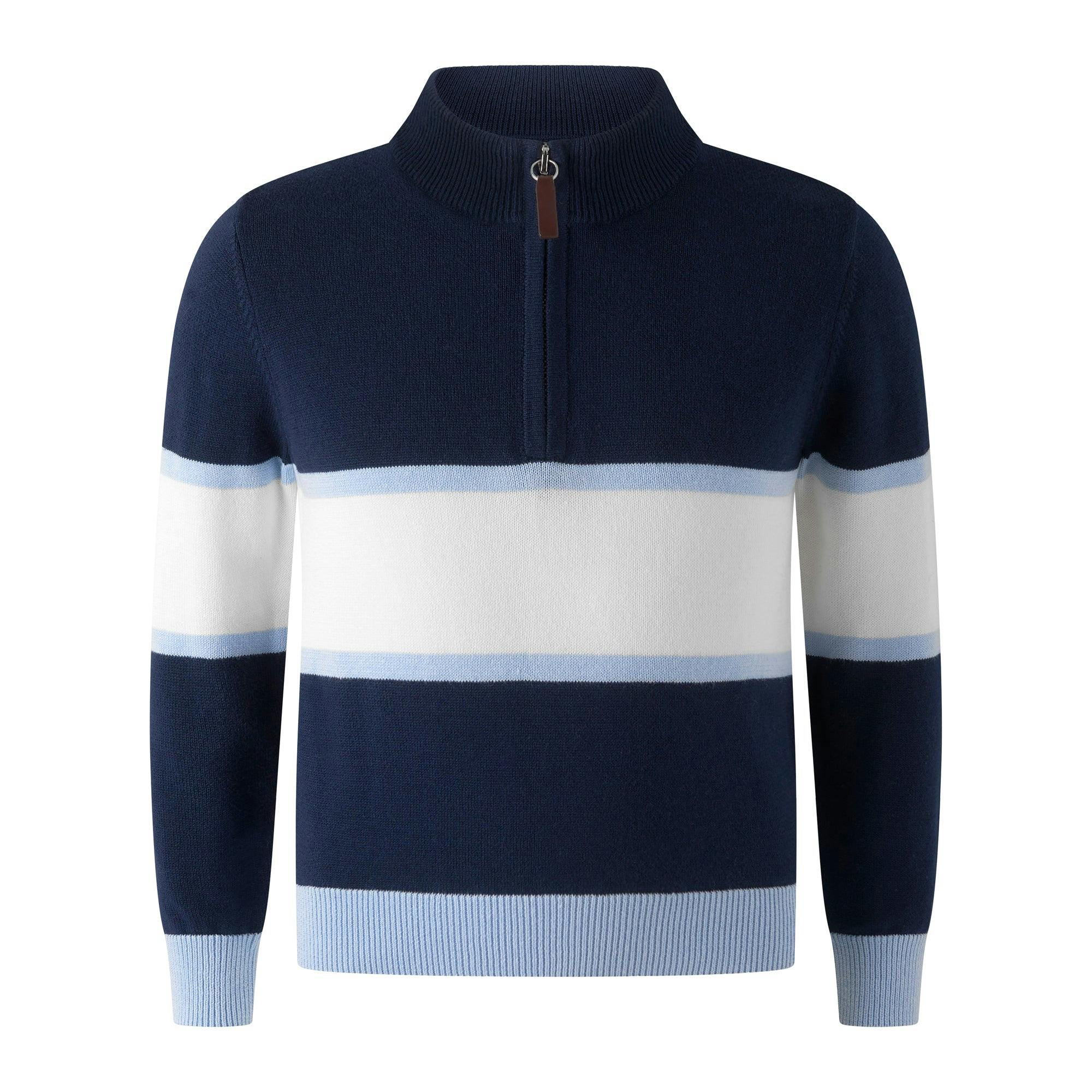 Stripe Half Zip Sweater
