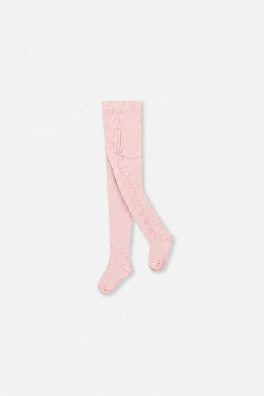 Baby Knit Textured Tights Dusty Pink