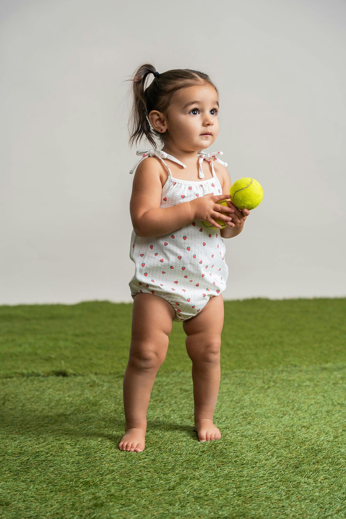 Strawberry and Pear Printed Romper