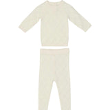 Diamond Pointelle Long Sleeve Top & Pant 2-Piece Set