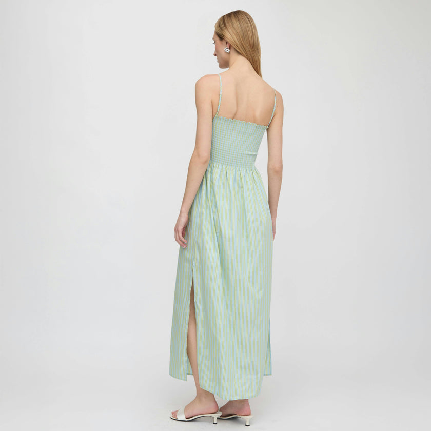 The Isabel Nap Dress - Blue/Green Stripe