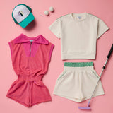 Wynne Romper Pink/Orange French Terry