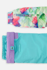 Two Piece Play Snowsuit Multicolored With A Diamond Pattern With Turquoise And Purple Pants