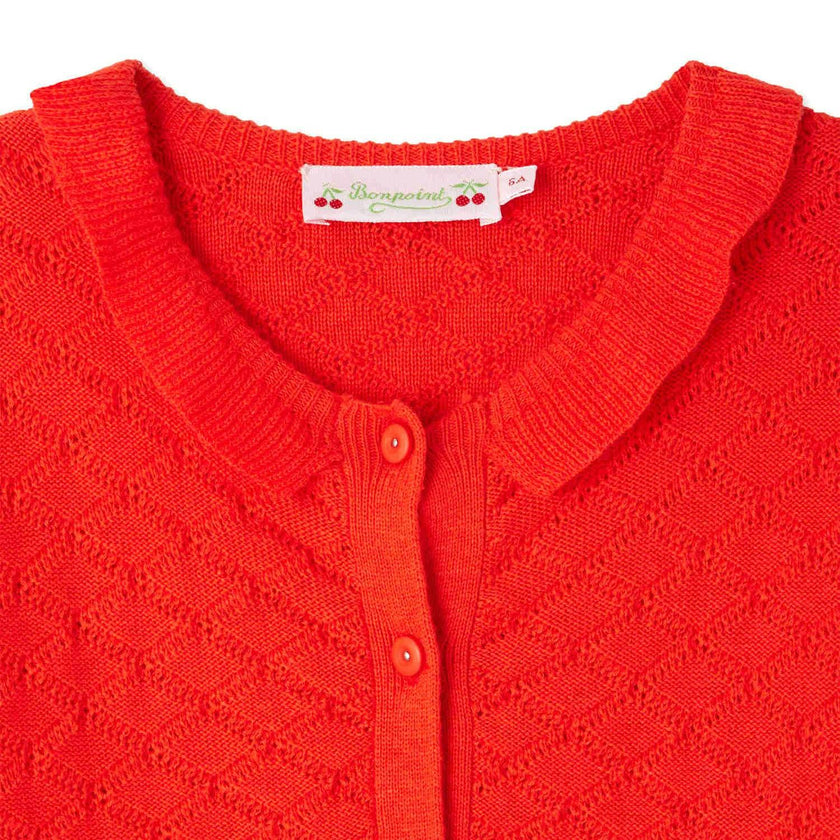BONPOINT Emy Collared Cardigan - Poppy
