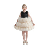 Black & Cream Celestine Ruffle Dress