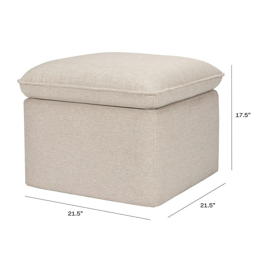 Babyletto Cali Storage Ottoman in Eco-Performance Fabric | Water Repellent & Stain Resistant