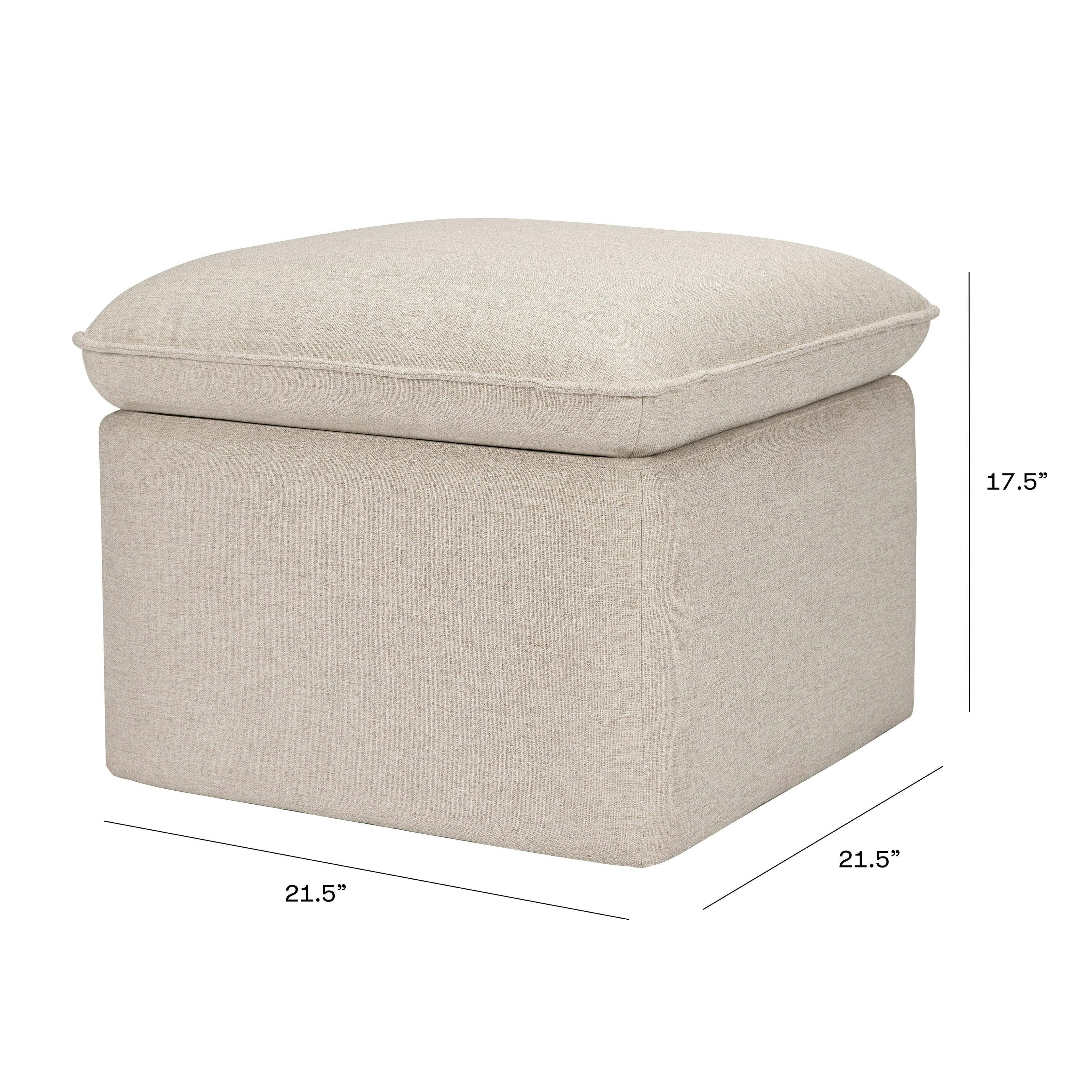 Babyletto Cali Storage Ottoman in Eco-Performance Fabric | Water Repellent & Stain Resistant