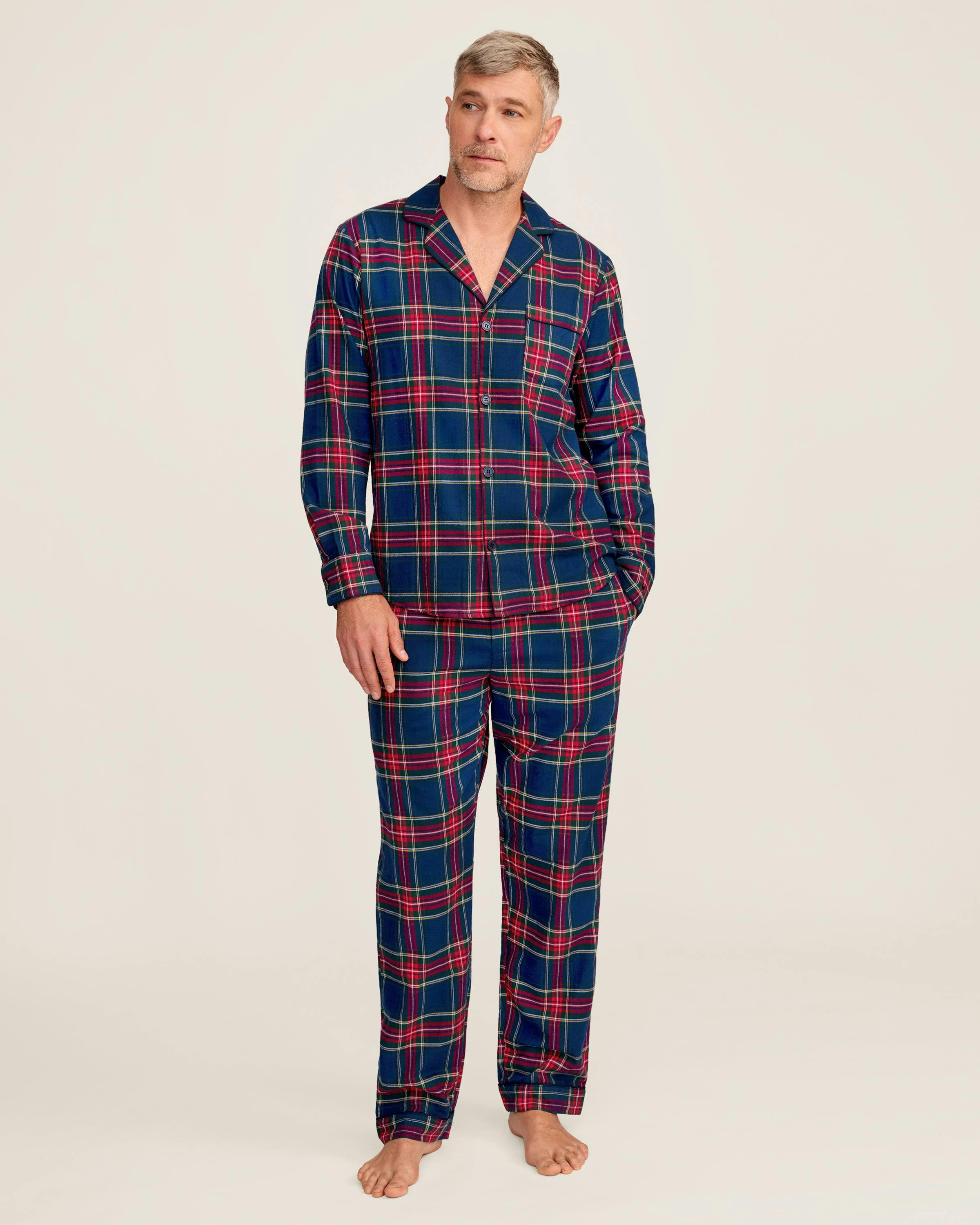 Men's Brushed Twill Pajama Set in Windsor Tartan