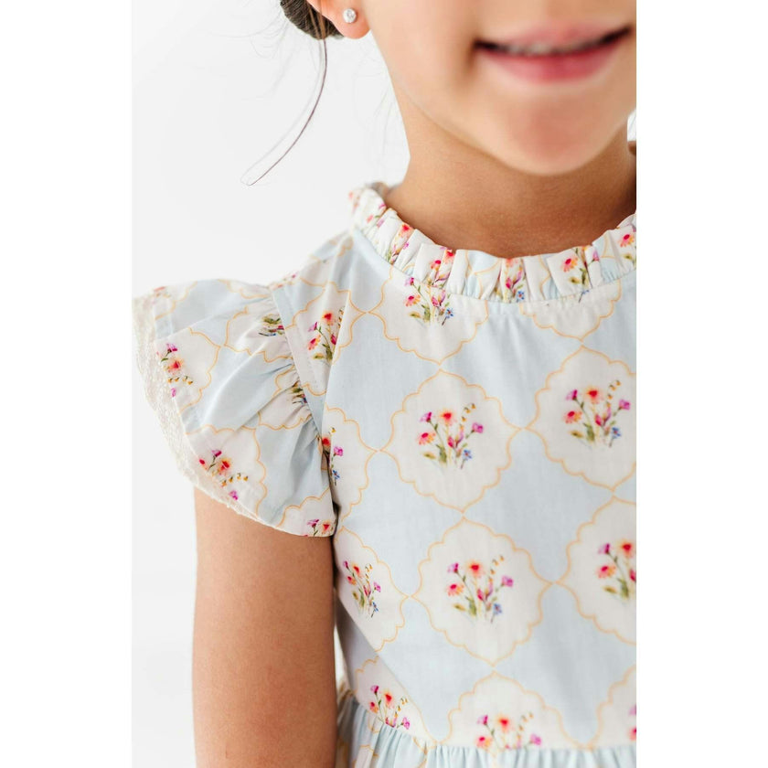 Garden Trellis Ruffle Dress