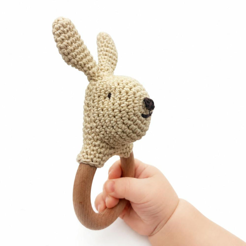 Rabbit & Carrot Gift Box 🥕👀🐰 100% organic cotton crochet rattle and teether