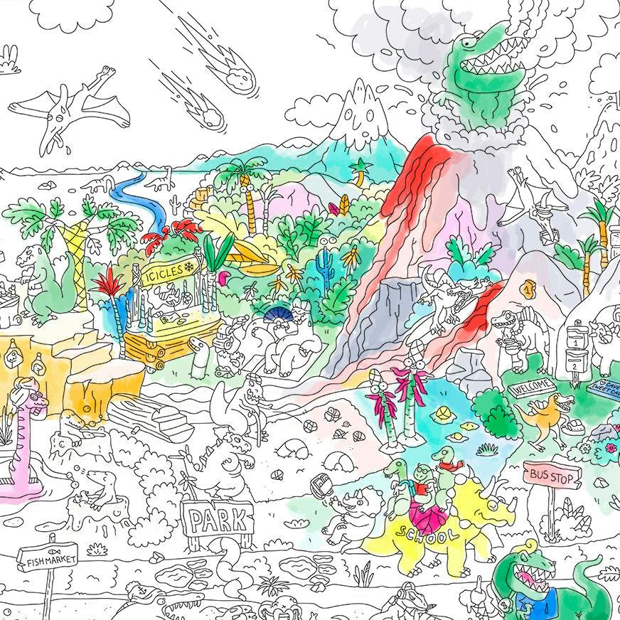 Dinos - Poster géant à colorier
