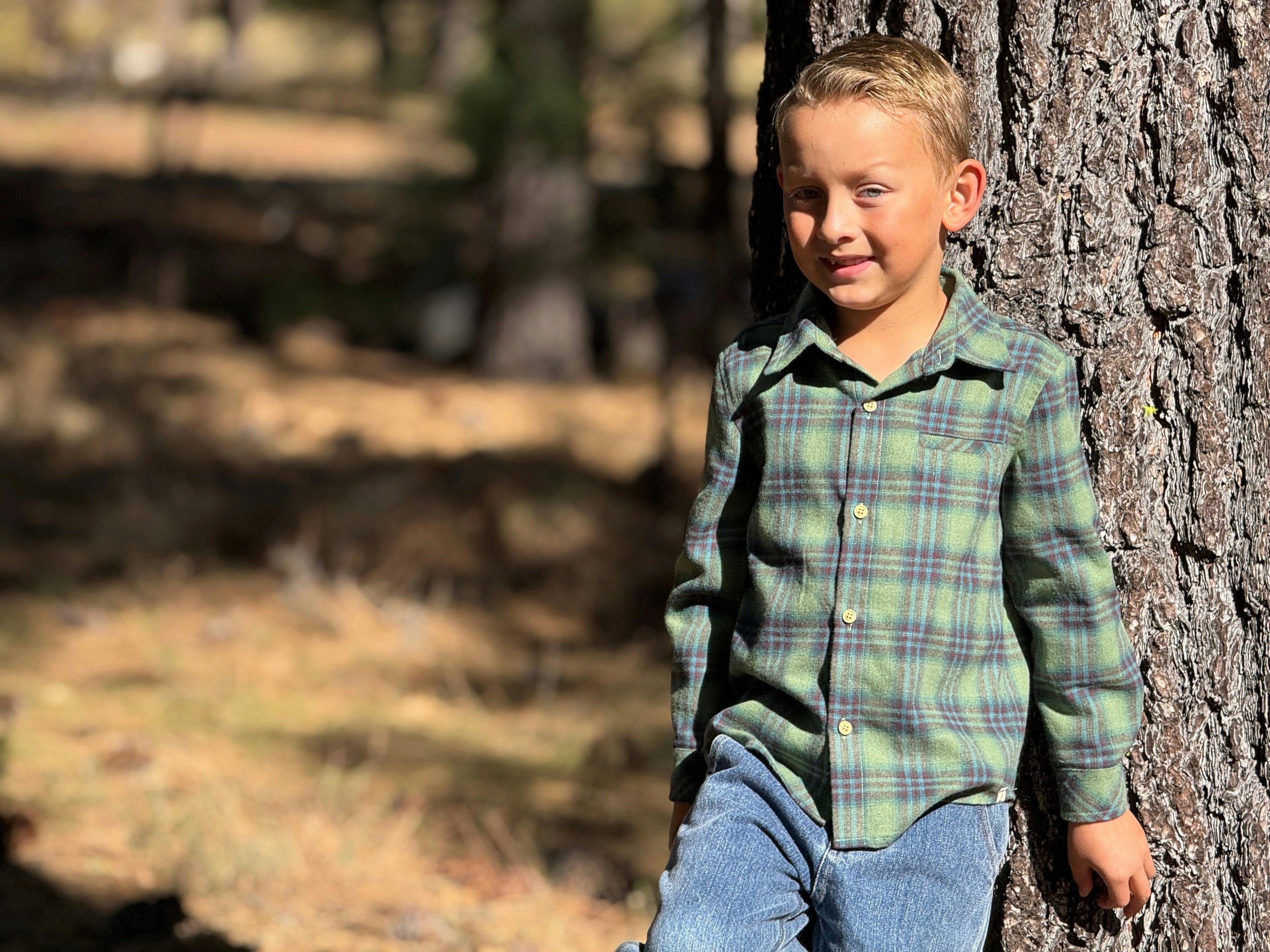 ATWOOD woven shirt green/ plaid teal