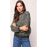 Vivienne Sweater in Emerald Lattice Bloom